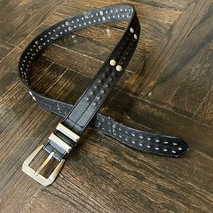 Used Gianni Versace Black belt with silver studs size 75